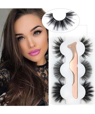 3 Styles False Eyelashes Synthetic Fiber Material 3D Mink Lashes 100% Handmade Natural Fluffy Long Soft Reusable Fake Eyelashes with Eyelash Applicator (3 Pairs) - Buy Online on GoSupps.com