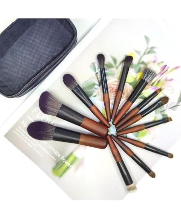 Portable 12-Piece Makeup Brush Set - Complete Mini Cosmetic Brushes for Primer Powder Lipstick & Eye Shadow - Professional Beauty Tools - Buy Online on GoSupps.com