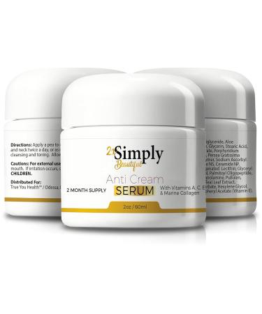 Buy 2x Simply Beautiful Anti-Aging Cream - Youthful Skin Collagen & Vitamins A C E - Improve Wrinkles & Hydration - 2 Month Supply - Buy Online on GoSupps.com