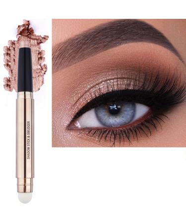 SAUBZEAN Eyeshadow Stick Makeup with Soft Smudger Natural Matte Cream Crayon Waterproof Hypoallergenic Long Lasting Eye Shadow Rose Gold Shimmer 03