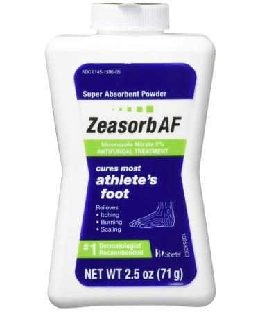 Zeasorb AF Powder with 2% Miconazole Nitrate 2.5 Ounce (Pack of 2) Medicinal 2.5 Ounce (Pack of 2)