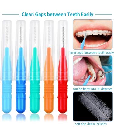Soft Interdental Brushes with Floss Picks - 0.8mm Gaps Between Teeth Cleaners (60 Count) - Buy Online on GoSupps.com