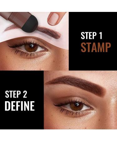 Eye Brow Stamp Stencil Kit - 20pcs Stencils for Perfect Eyebrows | Long Lasting Brow Stamp Kit in Dark Brown - Buy Online on GoSupps.com
