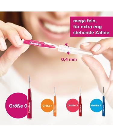 Buy 12 pc Dentek Easy Brush Interdental Brushes ISO 0 - Extra Fine for Tight Spaces Mint Flavor | Hygienic Protective Cap | Fast International Shipping - Buy Online on GoSupps.com
