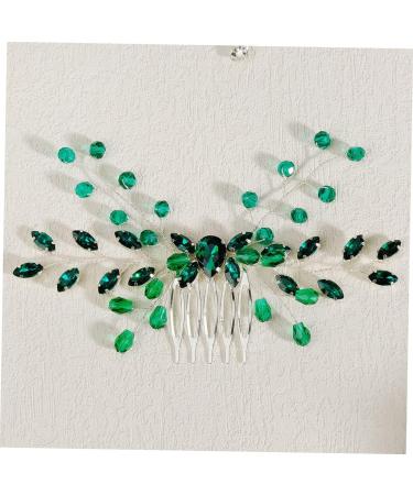 FOYTOKI Crystal Hair Comb Bride Headpiece Rhinestone Hair Comb for Women Rhinestone Hair Combs Hair Side Comb Hair Combs for Women Hair Accessories for Wedding Green Rhinestone Hair Comb - Buy Online on GoSupps.com