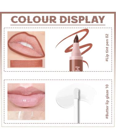 Buy Waterproof Lip Liner Marker Pen & Liquid Lip Stain Kit | Long Lasting Nude Lip Liner & Gloss Combo | Nourishing Clear Lip Butter - International Shipping - Buy Online on GoSupps.com