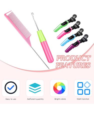 Latch Crochet Hooks & Hair Styling Set | 6 Piece Hair Needle Comb, Crochet Needles, Comb, & Clips for Braids & Extensions - Buy Online on GoSupps.com