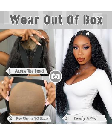 Buy HD Lace Water Wave Wig - 18 Inch Pre-Plucked Human Hair Glueless Wigs | Yddm 5x5 Density 180% Ready to Wear - Buy Online on GoSupps.com