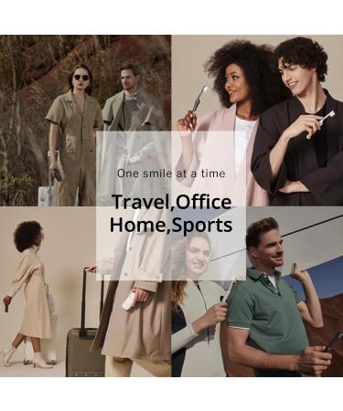 Travel Toothbrush with Case & Replaceable Heads - Ultimate Camping & Business Travel Essential | Xtr Space for Toothpaste - White - Buy Online on GoSupps.com