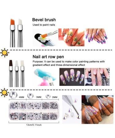 Aruigu Nail Kit - Nail Tool Set with Brushes, Rhinestones, Dust Brush, Butterfly, Glitter, Sequins, Tweezers & Tape Strips in Pink - Buy Online on GoSupps.com
