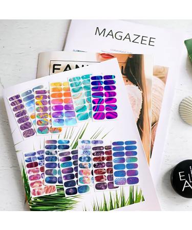 DANNEASY 12 Sheets Self Adhesive Nail Stickers Full Nail Wraps - Graffiti Gradient Starry Sky Design for Women & Girls | Nail Accessories by Dearmy Color - Buy Online on GoSupps.com