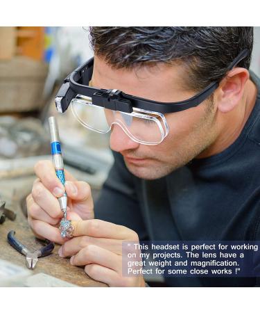JUOIFIP Rechargeable Headband Magnifying Glasses with Adjustable Lamp - Double Slot Lighted Magnifier for Reading, Jewelry Repair, and Close Work (Up to 4.5X) - Buy Online on GoSupps.com