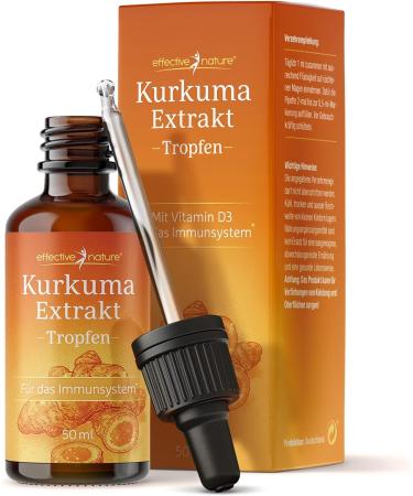 Turmeric Extract 50ml - Vegan Supplement with Vitamin D3 No Additives Easy Dosage Pipette - 50 Days Supply - Buy Online on GoSupps.com