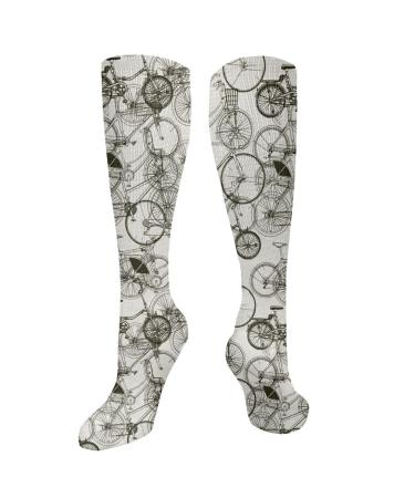 Retro bike hand drawn vector-abstract design-image-graphic compression socks for women and men circulation 15-20 mmHg is the best support for athletic running cycling
