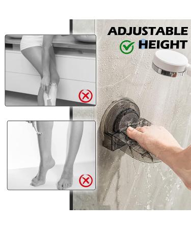 DEEIF Clear Shower Foot Rest - No Drill Suction Cup Leg Shaving Stool - Buy Online on GoSupps.com
