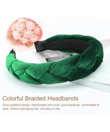 DRESHOW Braided Headbands for Women Velvet Hair Hoop Elastic Criss Cross Hair Bands Accessories 1 Pc Braided Hair Hoop: Blackish Green 1 - Buy Online on GoSupps.com
