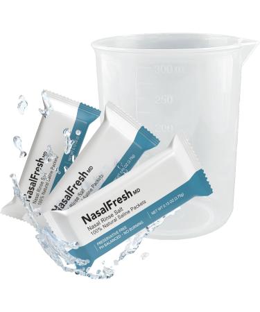 NasalFresh MD - Saline Packets - Quick Dissolving - Single Use - Pre-Measured - Nasal Irrigation - Individually Wrapped (3.75g/1.3oz) - 90 Count Refill Packets - 300mL Cup 90 Saline Packets - 300ml Cup - Buy Online on GoSupps.com