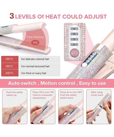 Buy Cordless Hair Straightener - 2 in 1 Curler & Straightener | Portable USB Wireless Hair Iron for Women - Pink - Buy Online on GoSupps.com