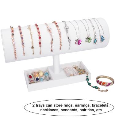 White Leather Headband Organizer Stand - 14.3 Inch Display for Baby Girls and Women - Buy Online on GoSupps.com