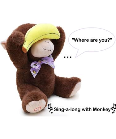 30cm Peekaboo Monkey Plush Toy - Animated Singing Toy with Movable Ears for Development - Buy Online on GoSupps.com