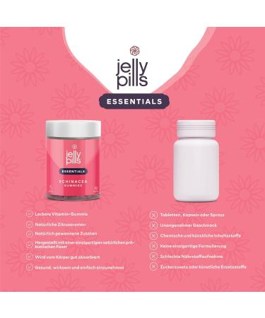 Jelly Pills Echinacea & Vitamin C Gummy Bears - 70 Sugar-Free Immune Boosting Gummies for Kids & Adults - Orange Flavor for Cold & Respiratory Support - Buy Online on GoSupps.com