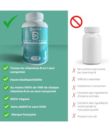 VITAMIN B COMPLEX extra strong with all vitamin B (B1 B2 B3 B5 B6 B8 (Biotin) B9 (Folic acid) and B12) 365 tablets anti-fatigue and stress vitality and immunity Vegan Boosties. - Buy Online on GoSupps.com