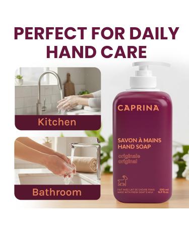 Caprina Liquid Hand Soap, Fresh Goat s Milk, 500 ml, Original Formula, Gentle Daily Cleanser for Hands Original 500 ml (Pack of 1) - Buy Online on GoSupps.com
