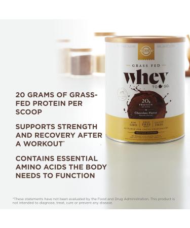Buy SOLGAR Grass Fed Whey to Go Chocolate 2.3 lb - Non-GMO Gluten Free rBGH Free Protein Powder - 36 Servings - International Shipping Available - Buy Online on GoSupps.com