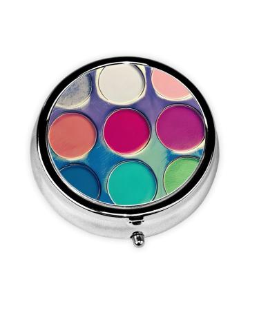 Round Color Paletteround Pill Box 3 Compartment Round Pill Box Organizer Portable Travel Pill Box for Traveling.
