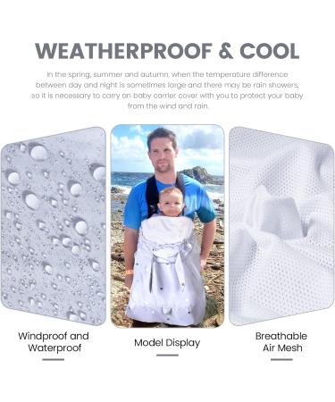 Orzbow Waterproof Baby Carrier Sun Cover with Sun Protection and Hood | Grey Rabbit Air Mesh Lining | Breathable & Windproof for Spring, Autumn, Summer - Buy Online on GoSupps.com