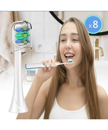 8 Pack Replacement Toothbrush Heads Compatible with Philips Sonicare DiamondClean - Hygienic Cap, Electric Brush Heads for HX 3x/6x/9x - 8 Count - Buy Online on GoSupps.com