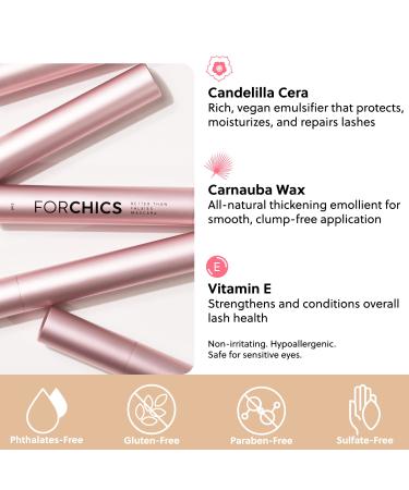 ForChics Better Than Falsies Mascara | Lash Growth & Healing | Volumizing & Lengthening | Moisturizing Black Mascara for Sensitive Eyes - Buy Online on GoSupps.com