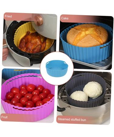 Alipis 3pcs Air Fryer Pan Baking Pans Silicone Steamer Insert Tray Silicone Mat for Air Fryer Bakeware Food Bluex3pcs 19X19X7CMx3pcs - Buy Online on GoSupps.com