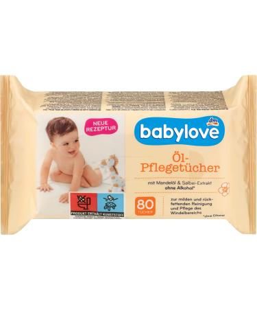 Babylove wet wipes and co (1x 80 wipes oil care wipes) 1x 80 wipes oil care wipes