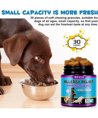 Itch Immunity Treats For Dogs Itch Relief For Dogs Dog Allergy Relief with Omega 3 Chews For Healthy Skin & Coat Dogs Supports Seasonal Itching & Hot Spots Peking Duck Flavor Chews (30 Chews) - Buy Online on GoSupps.com