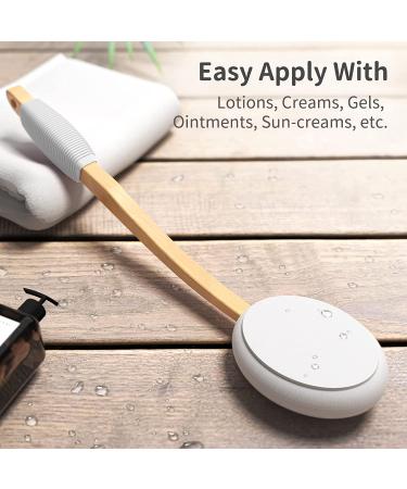 17-inch Shechane Lotion Applicator for Back - Easy Body Applicator for Self-Tanning, Sunscreen, Acne, and Elderly Aid - Grey-Fabric Bag Package - Buy Online on GoSupps.com