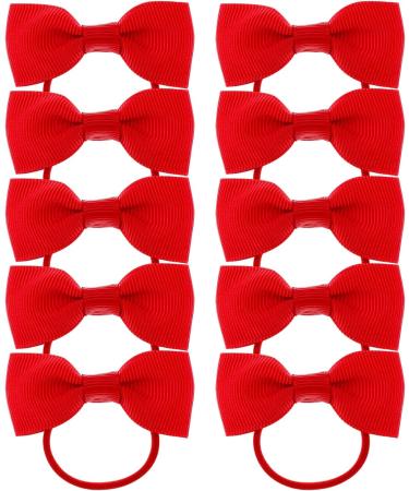 Molain 10PCS Baby Rubber Bands Red Nylon Bows Head Wraps - Hair Ties for Easter, Cheerleading & Cosplay - Buy Online on GoSupps.com