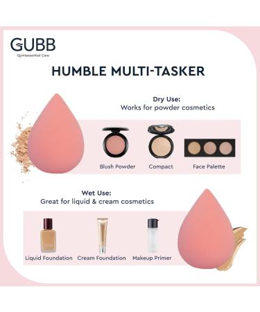 GUBB Professional Makeup Sponge Beauty Blender - Soft Easy to Hold & Perfect for All Skin Types - Bright Peach for Flawless Face Makeup - Buy Online on GoSupps.com