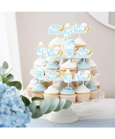 Sursurprise On Cloud 9 Baby Shower Decorations 36PCS Cloud Nine Baby Shower Cupcake Toppers Cloud Themed Baby Shower Party Supplies - Buy Online on GoSupps.com