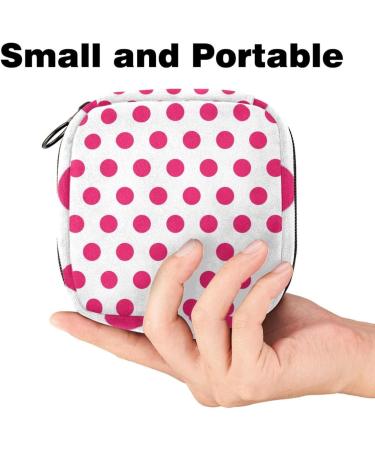 Menstrual Pad Bag with Zipper | Stylish Ladies Napkin Pouch & Tampons Collection Bag for Women & Girls - Dotted Design - Buy Online on GoSupps.com