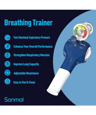 Sonmol Breathing Exercise Device with Travel Case - Respiratory Muscle Trainer for Lung Strength and Capacity - Buy Online on GoSupps.com