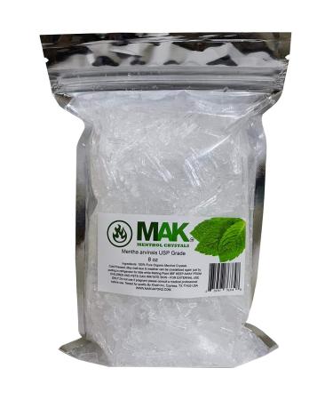 Menthol Crystals 100% Pure Organic Natural Spa Quality in 8OZ Resealable Bag