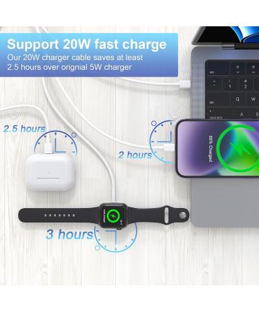 MTAKYI 4-in-2 Apple Watch Charger Cable Apple Watch/iPhone/Airpods  Watch Magnetic Charging Cable iWatch Series SE/8/7/6/5/4/3/2 - Wireless Travel Watch Charger AirPods 1/2/3/Pro&iPad Series ZJK04 - Buy Online on GoSupps.com