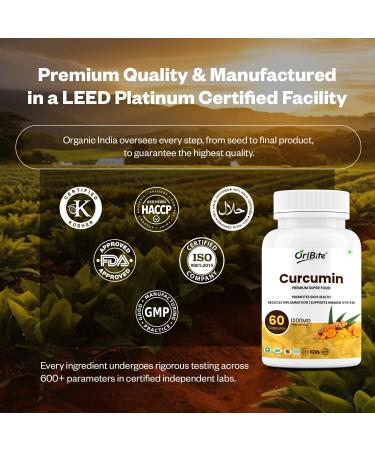 ORIBITE Curcumin with Black Pepper High Absorption Turmeric Root Extract Supplement for Joint Heart & Immune Support Natural Antioxidant & Inflammation Response Support 60 Capsules Non-GMO - Buy Online on GoSupps.com