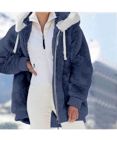 Hanxiulin Women's Oversized Plush Hoodie Jacket - Breathable Cozy Winter Fleece Coat - Buy Online on GoSupps.com