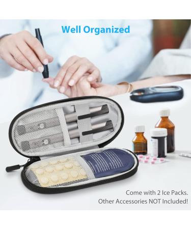 Medmax Insulin Cooling Bag - Portable Water-Repellent Cooler for Diabetics | Includes 2 Cooling Packs | Insulated Medical Pocket for Insulin Pen & Accessories (Purple) - Buy Online on GoSupps.com