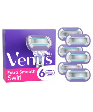 Gillette Venus Deluxe Smooth Swirl 6-Pack Replacement Blades for Women Refills with 5 Blades for a Close Shave With