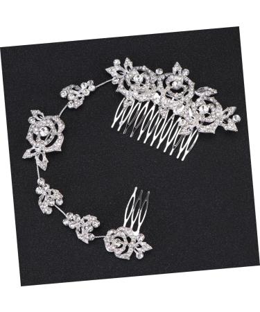 DOITOOL Rhinestone Headband Hair Comb Floral Rhinestone Hair Pin Wedding Bride Hair Accessories - Buy Online on GoSupps.com