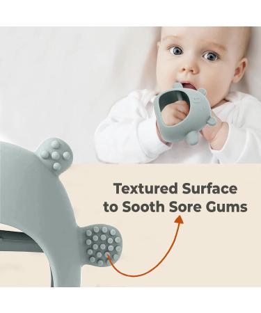 Petite Bee Silicone Baby Teether Bear & Cactus Toy - Soothing Pacifier & Chew Toy (2 Pack Green) - Buy Online on GoSupps.com