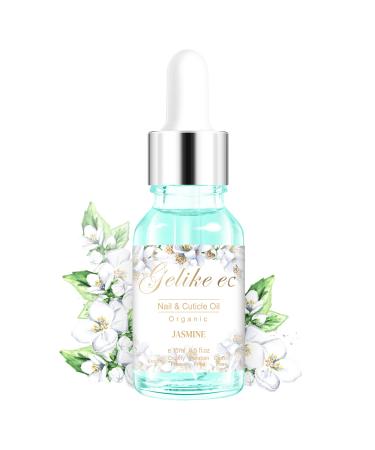 Gelike ec Organic Cuticle Nail Oil 15ml Vitamin B& E Essential Oil Moisturize with Convinient Dropper Design Nail Cuticles Oils Treatment Damaged Dry for Nail Care Repair Growth (jasmine)